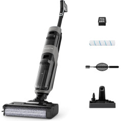 Rowenta X-Clean 4 Cordless Wet and Dry Vacuum Cleaner, Time-saving 2-in-1 Cleaning with Vacuuming and Wiping, Intelligent Dirt Detection, Extra Long Runtime, Grey, GZ5036WO