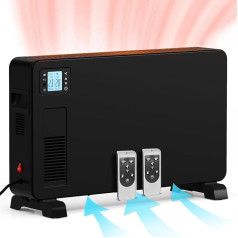 Convector Heater 1000 W / 1300 W / 2300 W Room Heater with Adjustable for Bedroom Kitchen Overheating Protection Remote Control Black Electric Convection Heaters for Indoor Use
