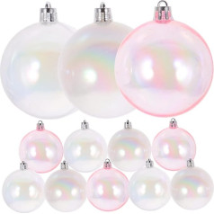 SUPVOX 12 Pieces Colourful Ball Decorative Ball Mirror Decoration Decoraciones Para Salas De Casa Cake Decorating Clear Ornaments Balls Hanging Balls Ornaments Wedding Party Baubles Plastic