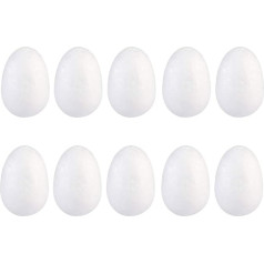 VALICLUD Pack of 50 Easter Eggs Styrofoam Eggs Polystyrene Eggs Shapes Easter Egg Decoration Crafts 4 cm White