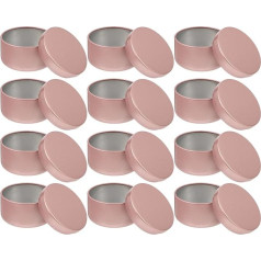 Operitacx Pack of 12 Candle Jars Travel Storage Jars Candle Making Jars Metal Containers with Lids Vintage Candy Black Candle Holder Small Jars Metal Round Tin Component Aluminum