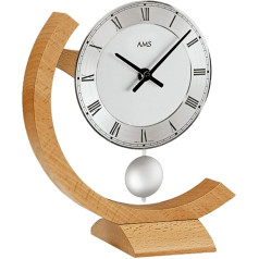 AMS Uhrenfabrik Clock, Silver, 22 x 4 x 14 cm