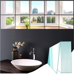 JMITHA Wall Mirror Self-Adhesive 15 x 15 cm, Pack of 10 HD Glass Spigel Wall Decoration Mirror Tiles Self-Adhesive Adhesive Mirror for Wall Mirror Wall Sticker Small Mirror Sticker