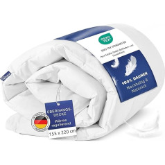 CLEMENS Transition Duvet Down Duvet 155 x 220 cm - Cassette Duvet 100% Natural Down from Europe - Autumn and Spring Duvet Made in Germany, Heat Regulating Down Duvet with Oeko-Tex Seal