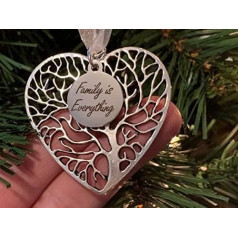 Memorial Christmas Ornament Christmas Memory Ball Christmas Tree Pendants Christmas Tree Hanging Decorations Jingle Bells Ornaments (Family is Everything)
