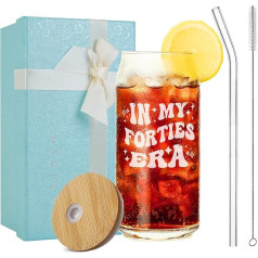 MAGEDON 40th Birthday Gifts for Women, 40 Year Old Birthday Gifts for Women, Her, Wife - 40th Birthday Decorations Gift Ideas - In My Forties Era, 16oz Glass Mug