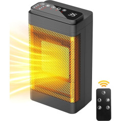 Beatoer Fan Heater Energy Saving Quiet Heater - 1500 W 3 Modes Oscillating 90° Heater Mini Ceramic Heating Electric Tent Heater Economical for Indoor Use (Watts, 1500)