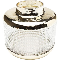 Kare LA Noble Design Vase, Gold, Small, Round Shaped Vase, Flower Vase, Living Room Decoration, Dining Room, Decorative Vase, Glass, 19 x 19.5 x 19.5 cm (H x W x D)