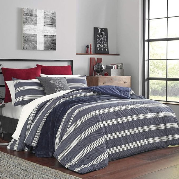 Nautica Craver Duvet Cover Set Casual Queen Duvet Navy
