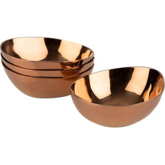 APS 40790 Pebbles Bowl Set of 4 Stainless Steel PVD Coated 6.5 x 6 cm Height 2.5 cm Copper Look