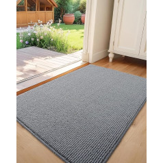 COLOR&GEOMETRY Door Mat Indoor 70 x 150 cm, Dirt Trapper Mat Large Indoor Outdoor Door Mats Front Door Washable Quick Drying Doormat Thin Door Mat Entrance Rug Non-Slip Grey