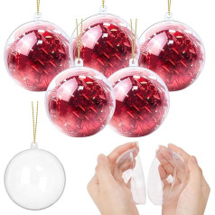 YONTINY 20 Pieces Clear Christmas Baubles 8cm Transparent Plastic Baubles for Christmas Tree Filling Transparent Ball Ornament Personalized Baubles for Christmas Wedding