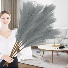 Duscdesp Artificial Pampas Grass, 110 cm, 6 Pieces, Large Pampas Grass, Fluffy Artificial Pampas Grass, Dried Tall Pampas Grass for Floor Vases, Pampas for Wedding, Living Room, Bedroom