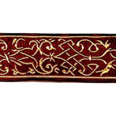 1A-Kurzwaren 35002-bogo Medieval Border 35 mm Wide Bordeaux Gold 10 m