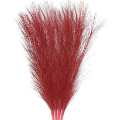 sourcing map Artificial Pampas Grass Small 45cm Artificial Fluffy Pampas Grass 7 Branches Artificial Vase Filler for Home Office Vase Wedding Decoration Red 4 Pack