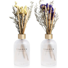 YISOWUH Room Fragrance Diffuser - Lavender and Olive 200ml 2 Packs Room Fragrance Diffuser Set with Flower Essential Oils and 16 Sticks - Long Lasting Fragrance for Home, Bedroom