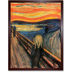 Wee Blue Coo Edvard Munch The Scream Old Master Painting Art Print Framed Poster Wall Decor Art Print Poster Wall Decor 12 x 16 Inches