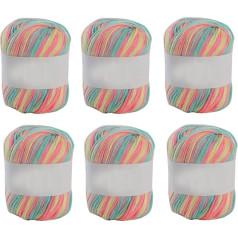 ericotry Knitting Yarn 6 x 50g Double Knitting Yarn Set Colorful Chunky Acrylic Yarn Candy Color Perfect for Any Crochet and Knitting Mini Projects