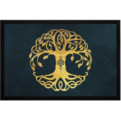 MoonWorks® Doormat Tree of Life Celtic Knot Nordic Mythology Viking Non-Slip & Washable Black 60 x 40 cm