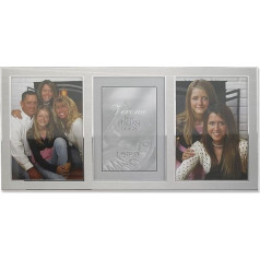 Lawrence Frames 2-Tone Triple Opening Panel Picture Frame, 5 by 7-Inch, Brushed Silver Metal and Shiny Metal