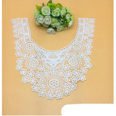 1 x white lace collar embroidered neckline trim appliqué embellishments vintage border wedding dress accessory # XH01-08-02