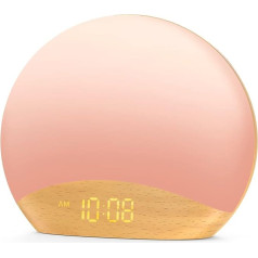 DOUMOSH Sunrise Light Alarm Clock, White Noise Machine, Digital Alarm Clock, Daylight Alarm Clock, 8 Dimmable Bedside Lamps, Sunrise Alarm Clock for Adults, Children, Babies