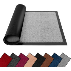 FB FunkyBuys Dirt Trapper Mat - Rubber Mats Washable Lightweight Kitchen Rugs Heavy Duty | Floor Mats (40cm x 60cm, Light Grey)