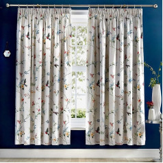 Dreams & Drapes Mansfield Pair of Cotton Pencil Pleat Curtains, Grey, 66 x 72-inch