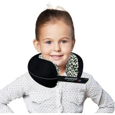 SANDINI TravelFix Junior - Premium Travel Pillow / Neck Pillow with Ergonomic Support Function for Children - Free Transport Bag with Attachment Clip - Made in EU