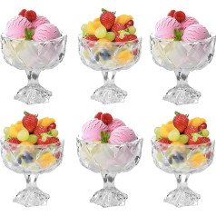 Royal Cuisine Cocktail Glasses Ice Cream Glass Bowl Cocktail Bowls Diamond Dessert Fruit Crystal Appetizer Fruit Cocktail Pudding Glass Cups Set of 6
