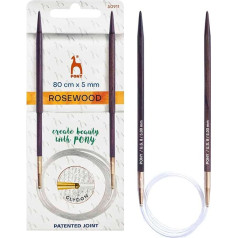 Rosewood Circular Knitting Needles Pins 80cm