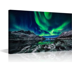 Large Canvas Wall Art Aurora Nature Wall Art Room Wall Pictures for Bedroom Modern Landscape Painting Print Artwork Landscape Wall Decorations for Office Living Room Decor 24 x 36 Inch