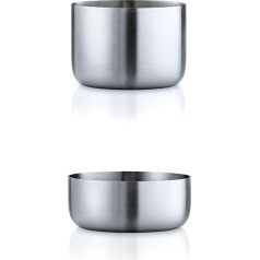 Blomus 63633 Snack Bowl Small Stainless Steel Matt Basic + 63634 Snack Bowl Medium Stainless Steel Matt Basic