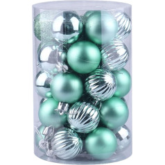LJFMDLN 4/6 cm 34 stücke Weihnachtsbaum Dekor Kugelkunststoff Hausgemachte Weihnachtsfeier Festes Neues Jahr Hängende Bälle Verzierung Dekorationen (Size : 6cm, Farbe : Light Green)