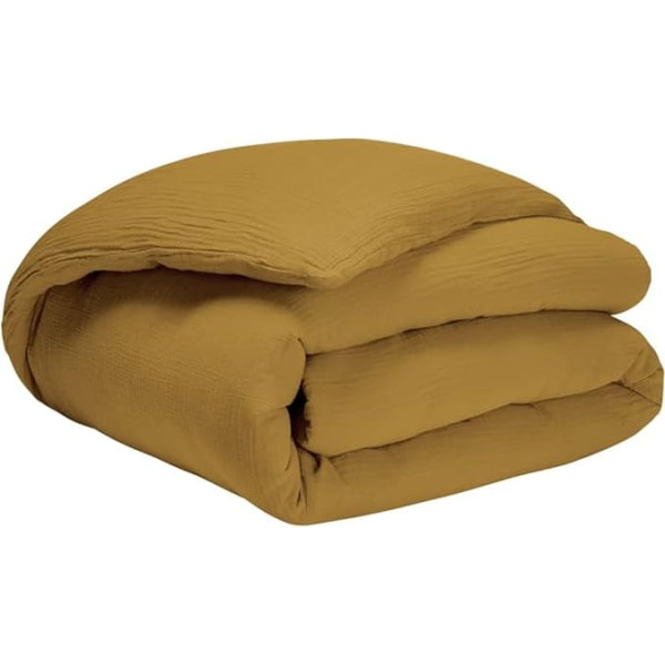 Double Gauze Washed Cotton Delicate Camel Wood Duvet Cover 200 x 200 cm Essix