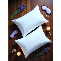 VL Duck Feather Pillows Extra Soft Filling Hypoallergenic Anti Mite Filling 85% Feathers 15% Down White Premium Series Support for Side Sleeper Bed 48 x 74 cm Pack of 2