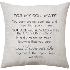 Aconesong Inspired Quote for My Soulmate Cushion Cover Gift for Him Anniversary Valentines Day 18x18 Home