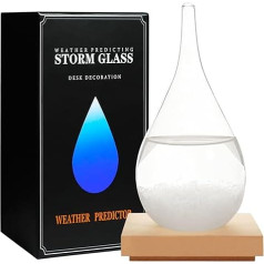 Storm Glass Weather Forecast, Teardrop Weather Forecast Bottle Home Office Desktop Decoration Ornaments Unique Fashion Creative Christmas Snow Globe Gifts for Christmas (M)