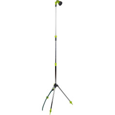 Kinzo Adjustable Garden Shower Diameter 56 x 160/220 cm Includes Tripod, Shower Head and Garden Hose Coupling Plastic / Aluminium Green / Silver
