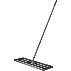 Wiltec Aluminium lawn squeegee 91.4 x 25.4 cm with 2 m handle, lawn squeegee compensate for unevenness in the lawn, leveler garden tool for lawn sanding