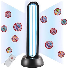 ZKX 65 W UVC Germicidal Lamp Remote Control Timer Table Lamp UV Steriliser Disinfection Steriliser Antibacterial Rate 99% Kill Remover Mould Flu Bacterial Dust Mites Germs