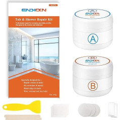 Bathtub Repair Kit, White, 140 g, Enamel, Fibreglass, Porcelain and Acrylic Repair Kit, Scratches, Holes, Bathtubs, Tiles, Sink Ceramic Repair Kit