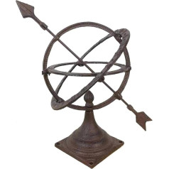 Sundial on Stand Antique Style Cast Iron Brown Garden Decoration Height 30 cm