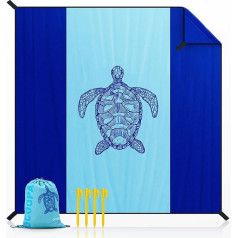 Ocoopa sand-free beach blanket, XXL, 300 x 280 cm, extra large, picnic blanket, waterproof, soft and durable material, lightweight and portable, perfect for travel, camping, beach holidays, hippocampus, sea turtles