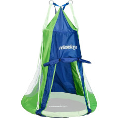 Relaxdays Tent for Nest Swing, Cover for Swing Seat, Round Swing Accessories, Garden, Various Sizes, Blue/Green, 90 cm, blue/green