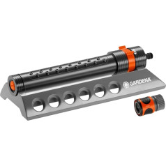 Gardena Comfort Aquazoom 250/1 Square Sprinkler for Watering Smaller Rectangular Areas of 105 - 250 m² Range 7 - 17 m Max. Spray Range 15 m with Removable Dirt Filter 1971-20