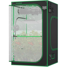 VIVOSUN P448 120 x 120 x 200 cm Pro Grow Tent with Thick 22 mm Poles, Highly Reflective Mylar Oxford Fabric, Extra Hanging Poles & High CFM Set for Hydroponics for AeroLight A200SE×2