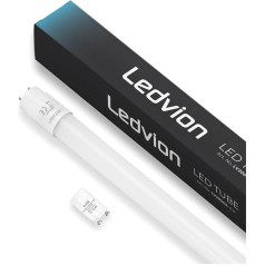 Ledvion Pack of 10 LED Tube 120 cm, 12 W LED Neon Fluorescent Tube, 6500 K, 1920 Lumens, High Efficiency Tube Lamp, Cool White Ceiling Light, Homogeneous Light
