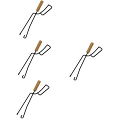 Pack of 4 Duck Beak Tongs Log Pits Silent Outdoor Place Smokeless Campfire Tongs Extra Long Gripping Tool Tongs with Handle Outdoor Charcoal Tongs Fireplace Tongs Wood Black BESPORTBLE