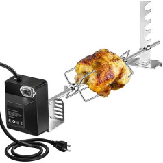 hzexun Universal Heavy Duty BBQ Rotisserie Kit for Grills, 4 W 220 V Rotisserie Grills Kit, Electric Motor for Gas Grills, Home, Outdoor